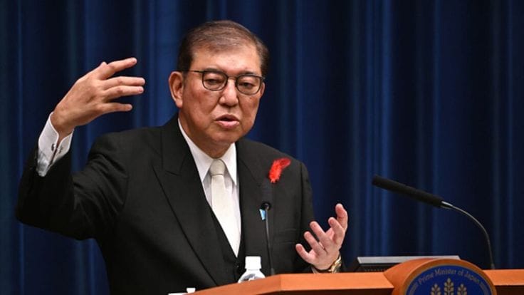 Kekalahan Mengejutkan Bagi LDP di Pemilu Jepang 2024, Koalisi Lemah? Perdana Menteri baru Jepang Shigeru Ishiba menghadiri konferensi pers di kantor perdana menteri pada 1 Oktober 2024 di Tokyo, Jepang.